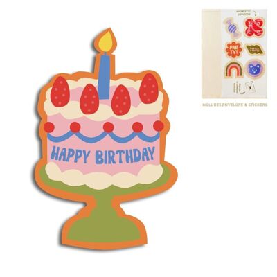 Ausgeschnittene Karten – Kuchen – Alles Gute zum Geburtstag