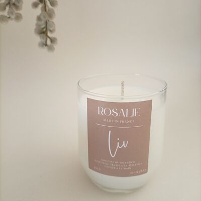 LIV - Handmade candle with recycled glass hex