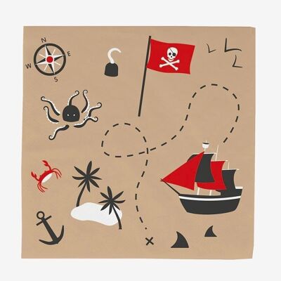 20 Serviettes en papier : pirate