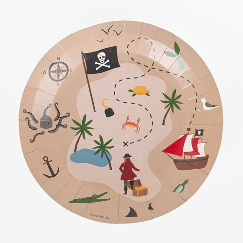 8 Assiettes en carton : pirate