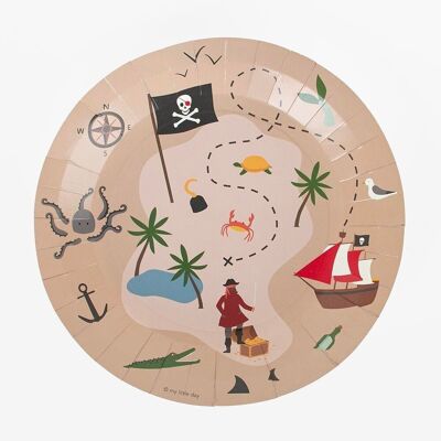 8 Pappteller: Pirat