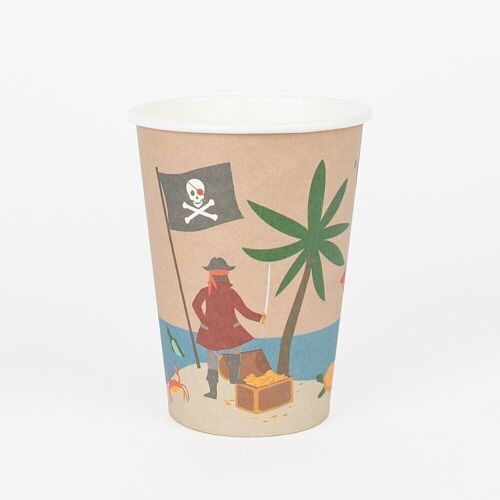 8 Gobelets en carton : pirate