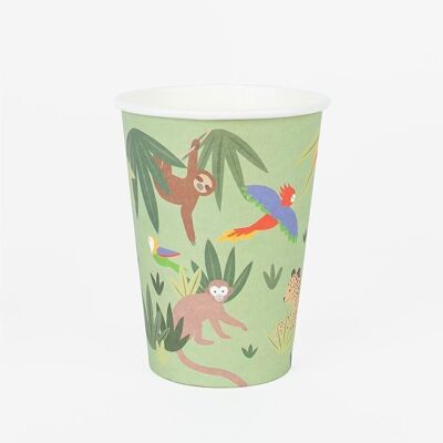 8 Paper cups: tropical