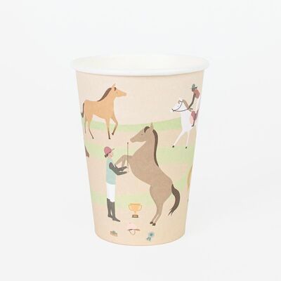 8 Paper cups: horse