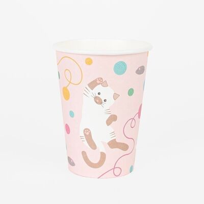 8 Paper cups: cat
