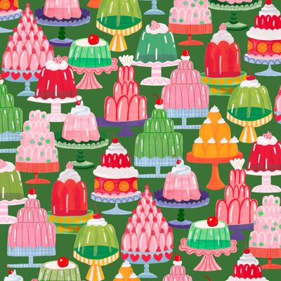 W-0010 Jelly Green Wrapping Paper
