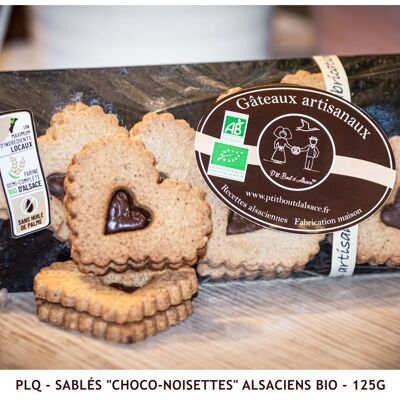 Organic Alsatian "Choco-Hazelnut" Shortbread - 125g (Bag/Flat)