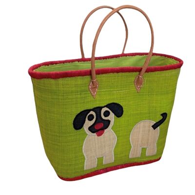 Handmade Puppy green basket size GM