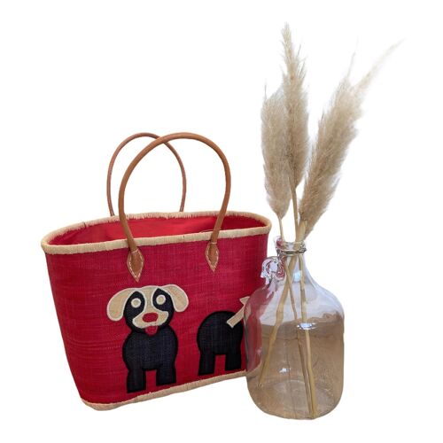 Panier artisanal Puppy rouge taille GM