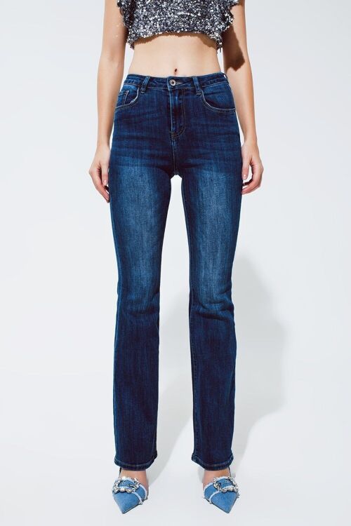 Denim Jeans Flaire in dark blue wash