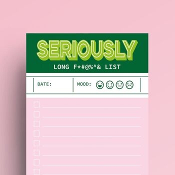 Liste de choses à faire vert rose avec texte Très longue putain de liste 2