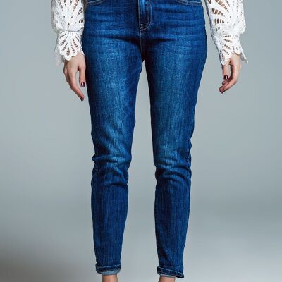 Jeans super skinny basic con lavaggio medio