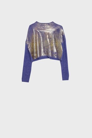 Pull violet avec lueur métallique 1