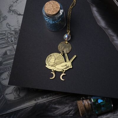 brass snail necklace