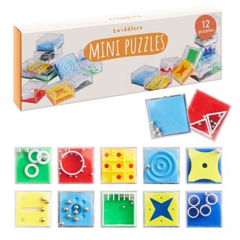 12 mini casse-tête de jeu de cube de puzzle de labyrinthe, faveurs parfaites de sac de fête, remplisseurs de bas de Noël, récompenses de classe 1