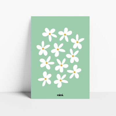 Affiche "Petites fleurs vertes"