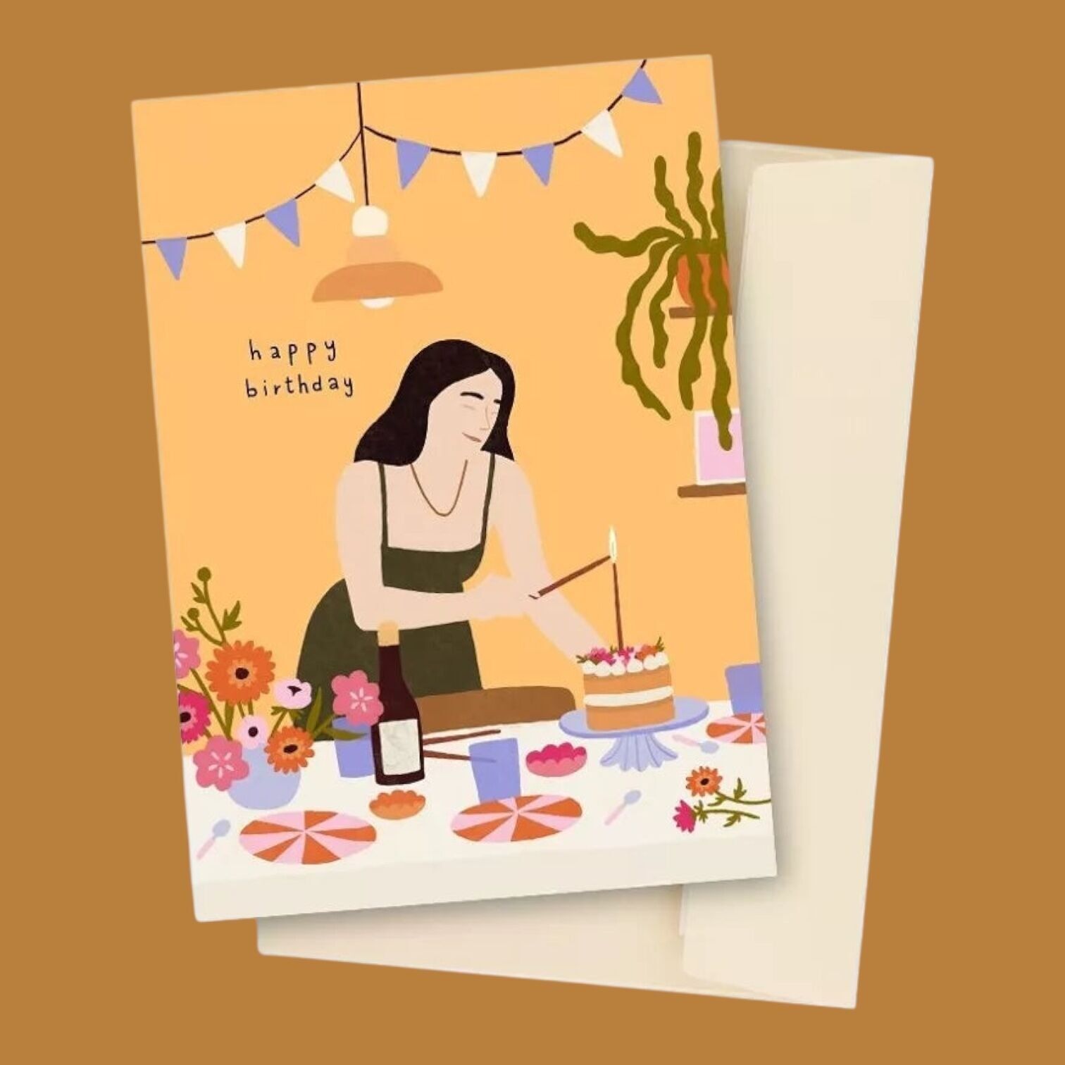 Cartolina di una ragazza festaiola