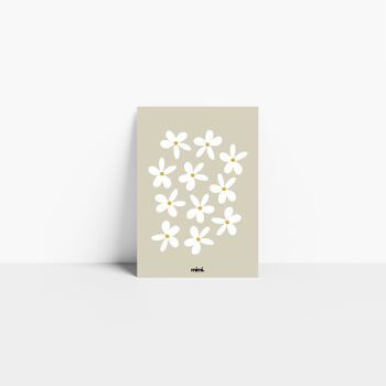Affiche "Petites fleurs beiges" 2