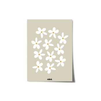 Affiche "Petites fleurs beiges" 4