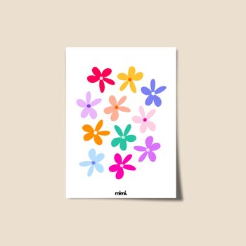 Affiche "Petites fleurs colorées" 4