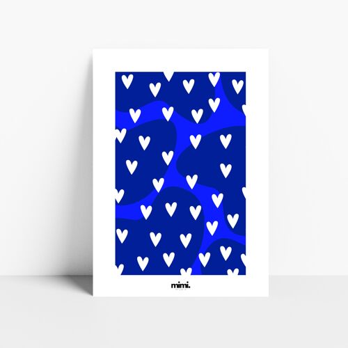 Affiche "Petits coeurs bleus"