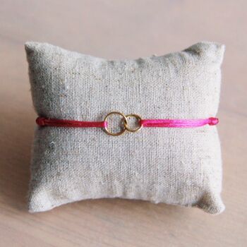 Bracelet infini satin rose vif