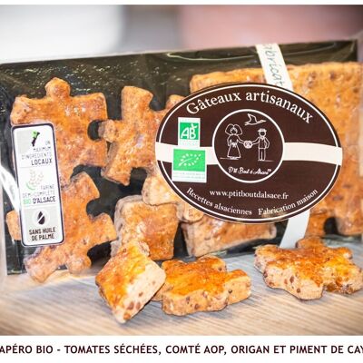 P'tit Apéro Bio - Getrocknete Tomaten, Comté AOP, Oregano und Cayennepfeffer - 85g (Beutel/Schale)