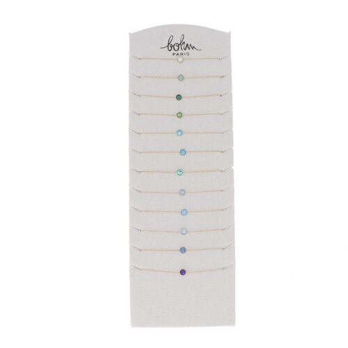 Kit de 24 bracelets Sohan - doré bleu mix - présentoir offert