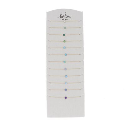 Kit de 24 bracelets Sohan - doré bleu mix - présentoir offert