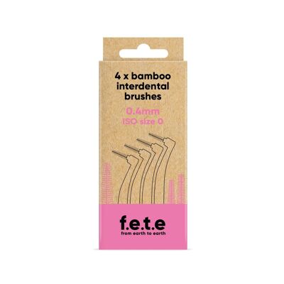 Bamboo Interdental Brushes | Size 0 -0.4mm Yellow