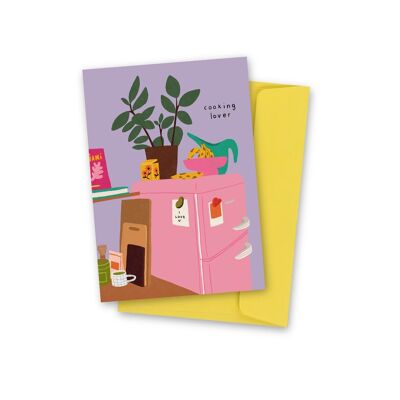 Cartolina postale. Amante della cucina