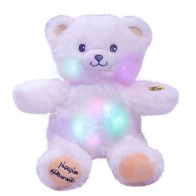 Gaston Luminous Bear Plush Toy - White-beige - 20cm