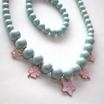 Parure Collier + bracelet -  MILA - Menthe 5