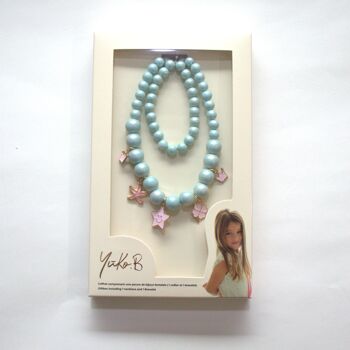 Parure Collier + bracelet -  MILA - Menthe 7