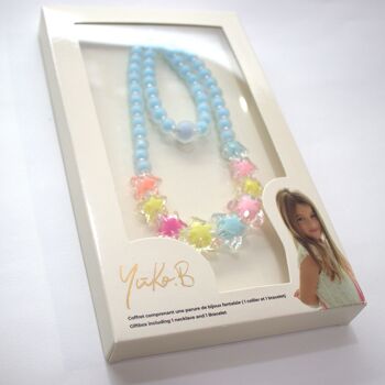 Parure Collier + bracelet - ETOILES - Bleu 7