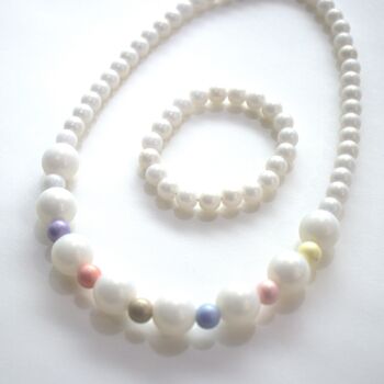 Parure Collier + bracelet - TARA - blanc 3