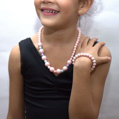 Parure Collier + bracelet - TARA - Rose