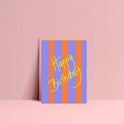 Cartolina di buon compleanno a strisce