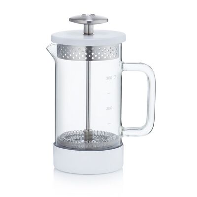 French Press – Core Coffee Press von Barista & Co | Weiße Kaffeemaschine für 3 Tassen/1 Tasse/350 ml