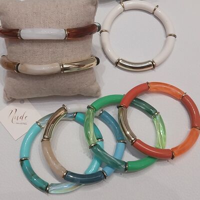 LOT of 7 assorted elastic bracelets 7 colors