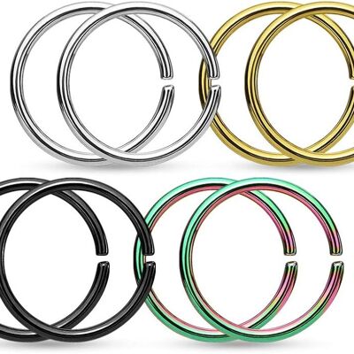 316 L Surgical Steel Piercing - Set of Four Pairs of Nose Ring Piercing - 4 Colors