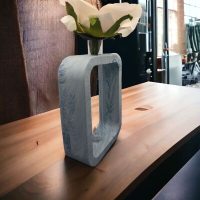 Vase tube à essai jesmonite fait à la main - Marbre bleu