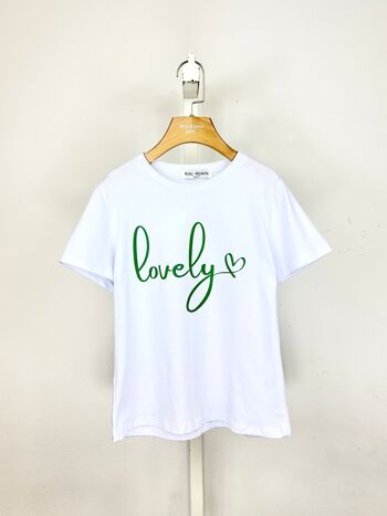 T-shirt en coton à message "lovely" pour fille 7