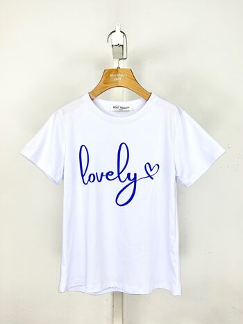 T-shirt en coton à message "lovely" pour fille 8