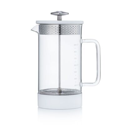 Presse française – Presse à café Core par Barista & Co | Cafetière blanche 8 tasses/3 tasses/1L