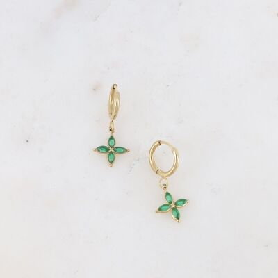 Kaila hoop earrings - 4-leaf crystal clover