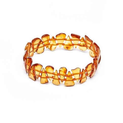 Amber bracelet triangle cognac