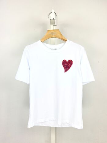 T-shirt en coton avec coeur en sequins fille 6