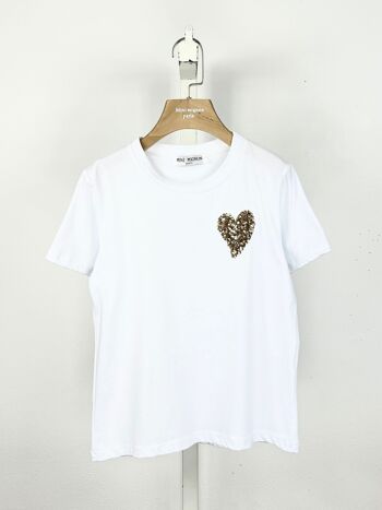 T-shirt en coton avec coeur en sequins fille 7
