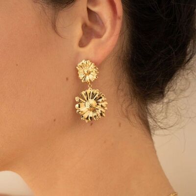 Daisya dangling earrings - double flower